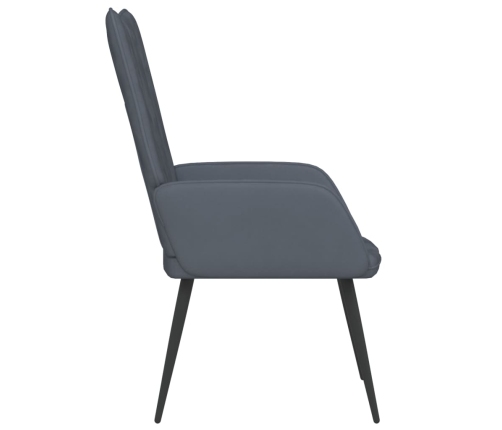 Sillón de relax de terciopelo gris oscuro