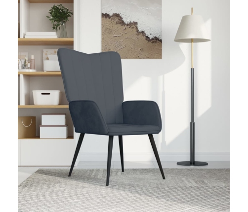 Sillón de relax de terciopelo gris oscuro