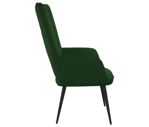 Sillón de relax de terciopelo verde oscuro