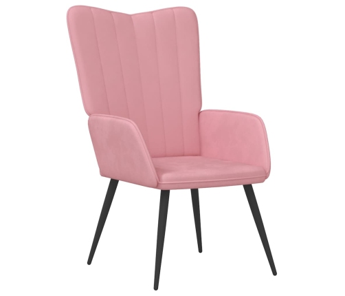 Sillón de relax de terciopelo rosa