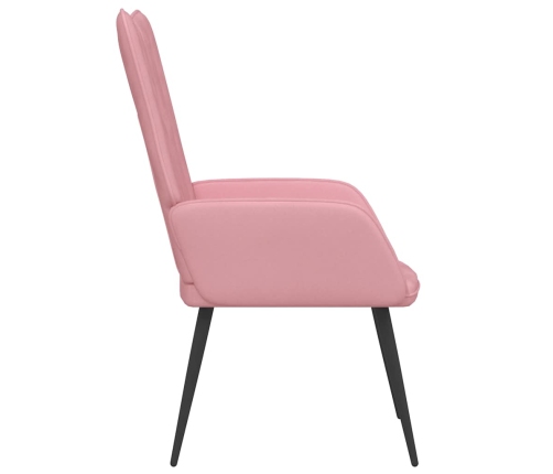 Sillón de relax de terciopelo rosa