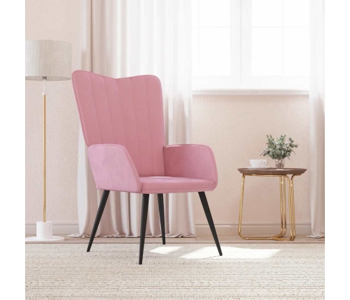 Sillón de relax de terciopelo rosa