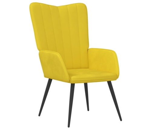 Sillón de relax de terciopelo amarillo mostaza