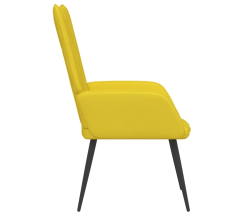 Sillón de relax de terciopelo amarillo mostaza