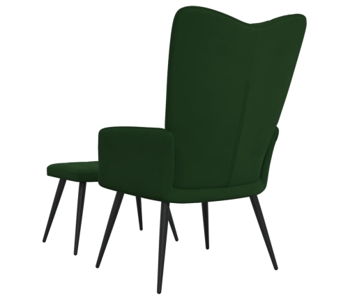 Sillón de relax con taburete terciopelo verde oscuro