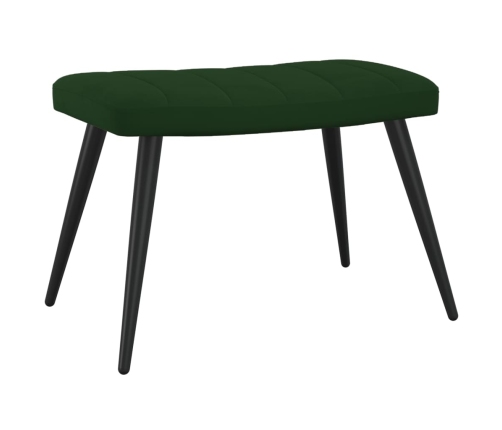 Sillón de relax con taburete terciopelo verde oscuro