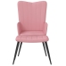 Sillón de relax con taburete terciopelo rosa