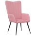 Sillón de relax con taburete terciopelo rosa