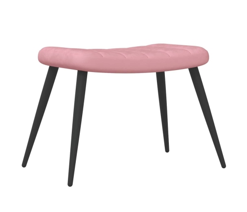 Sillón de relax con taburete terciopelo rosa