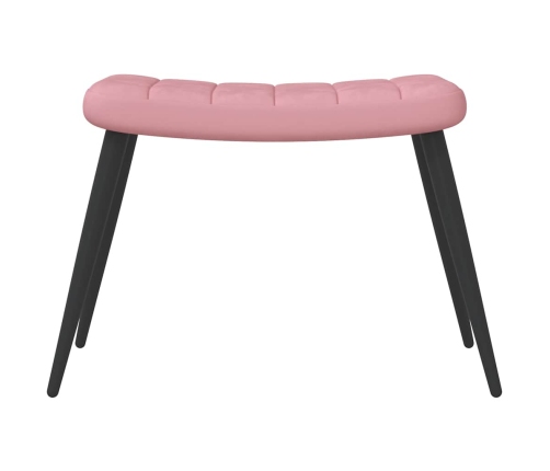 Sillón de relax con taburete terciopelo rosa