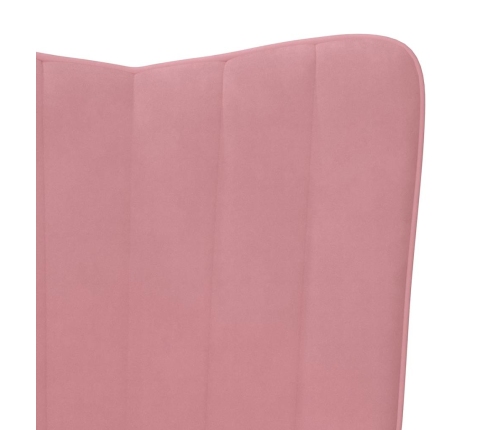 Sillón de relax con taburete terciopelo rosa