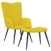 Sillón de relax con taburete terciopelo amarillo mostaza