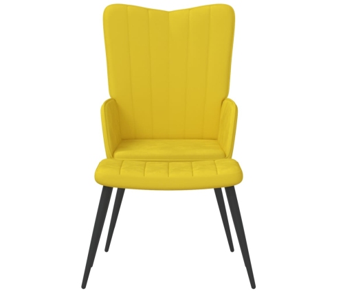 Sillón de relax con taburete terciopelo amarillo mostaza