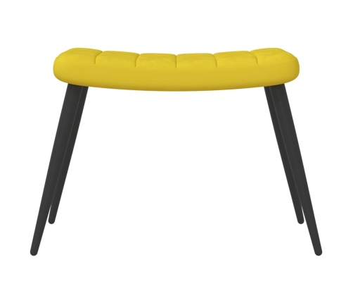 Sillón de relax con taburete terciopelo amarillo mostaza