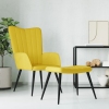 Sillón de relax con taburete terciopelo amarillo mostaza