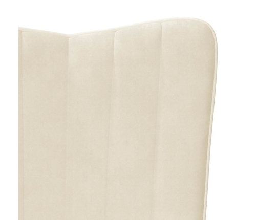 Silla mecedora de terciopelo blanco crema