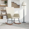 Silla mecedora de terciopelo blanco crema