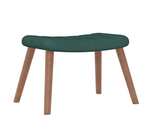 Silla mecedora con reposapiés terciopelo verde oscuro