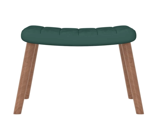 Silla mecedora con reposapiés terciopelo verde oscuro