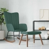 Silla mecedora con reposapiés terciopelo verde oscuro