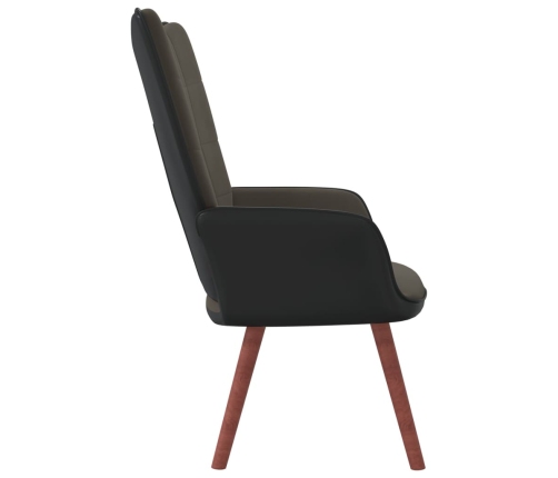 Silla de relajación de terciopelo gris oscuro y PVC