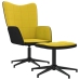 Sillón de relax con reposapiés terciopelo PVC amarillo mostaza