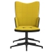 Sillón de relax con reposapiés terciopelo PVC amarillo mostaza