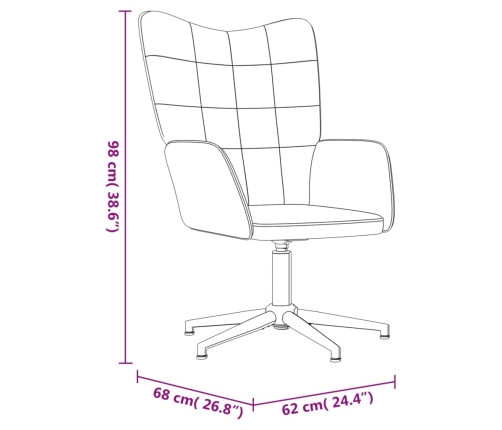 Sillón de relax con reposapiés terciopelo PVC amarillo mostaza