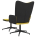 Sillón de relax con reposapiés terciopelo PVC amarillo mostaza