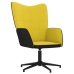 Sillón de relax con reposapiés terciopelo PVC amarillo mostaza