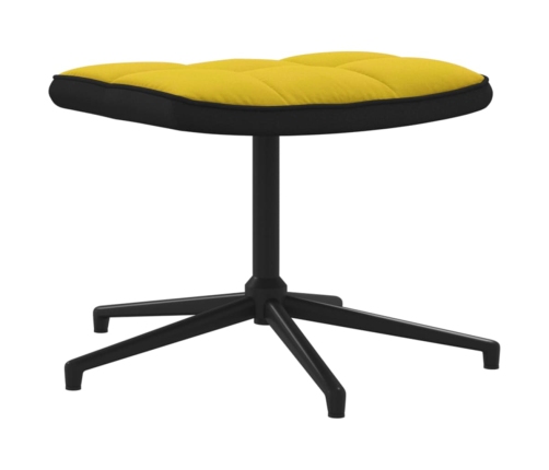 Sillón de relax con reposapiés terciopelo PVC amarillo mostaza