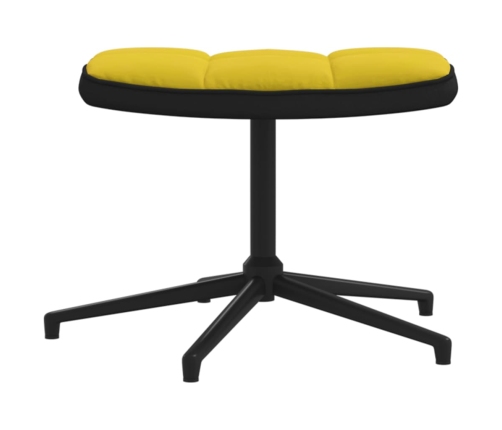 Sillón de relax con reposapiés terciopelo PVC amarillo mostaza