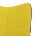 Sillón de relax con reposapiés terciopelo PVC amarillo mostaza