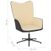 Silla de relax con taburete terciopelo y PVC crema