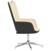 Silla de relax terciopelo y PVC blanco crema