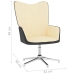 Silla de relax terciopelo y PVC blanco crema