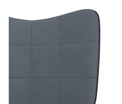 Silla mecedora de terciopelo y PVC gris oscuro