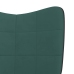 Silla mecedora de terciopelo verde oscuro y PVC