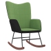 Silla mecedora de terciopelo y PVC verde claro