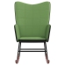 Silla mecedora de terciopelo y PVC verde claro