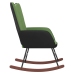 Silla mecedora de terciopelo y PVC verde claro