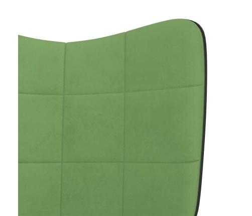 Silla mecedora de terciopelo y PVC verde claro