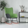 Silla mecedora de terciopelo y PVC verde claro