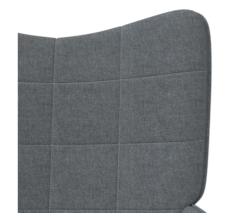 Silla de relajación con reposapiés de tela gris oscuro