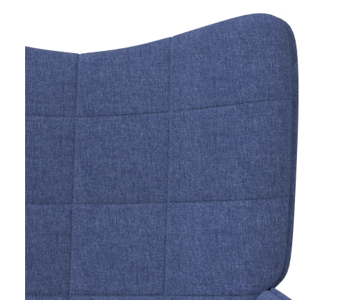 Silla de relajación con reposapiés tela azul