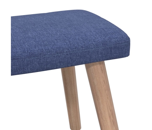 Silla de relajación con reposapiés tela azul