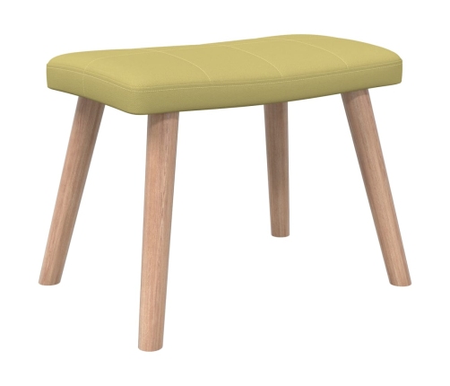 Silla de relajación con taburete de tela verde