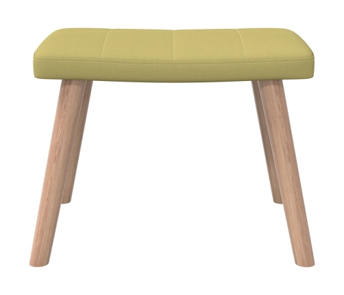 Silla de relajación con taburete de tela verde