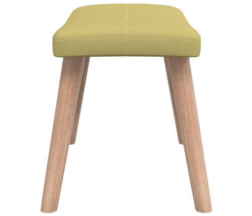 Silla de relajación con taburete de tela verde