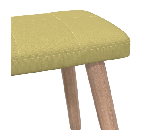 Silla de relajación con taburete de tela verde